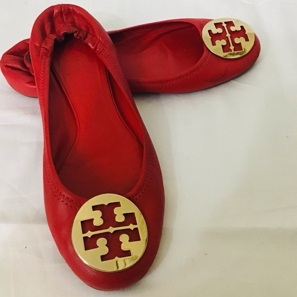 Tory Burch Red Claire Ballet Flats